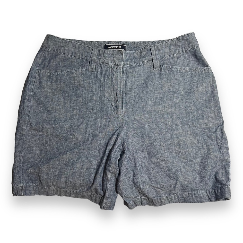 Lands End Women’s Mid-rise Evening Sky Chambray Shorts
